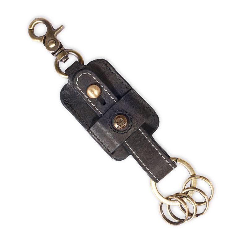 LLAVERO CUERO HOMBRE  GINO RODINIS  LL115 NEGRO
