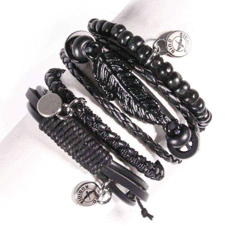 SET BRAZALETE HOMBRE GINO RODINIS  B434 Negro