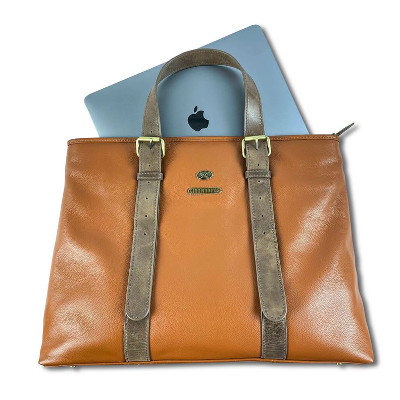 Tote Bag Gino Rodinis  2203 Tabaco/Marrón-2