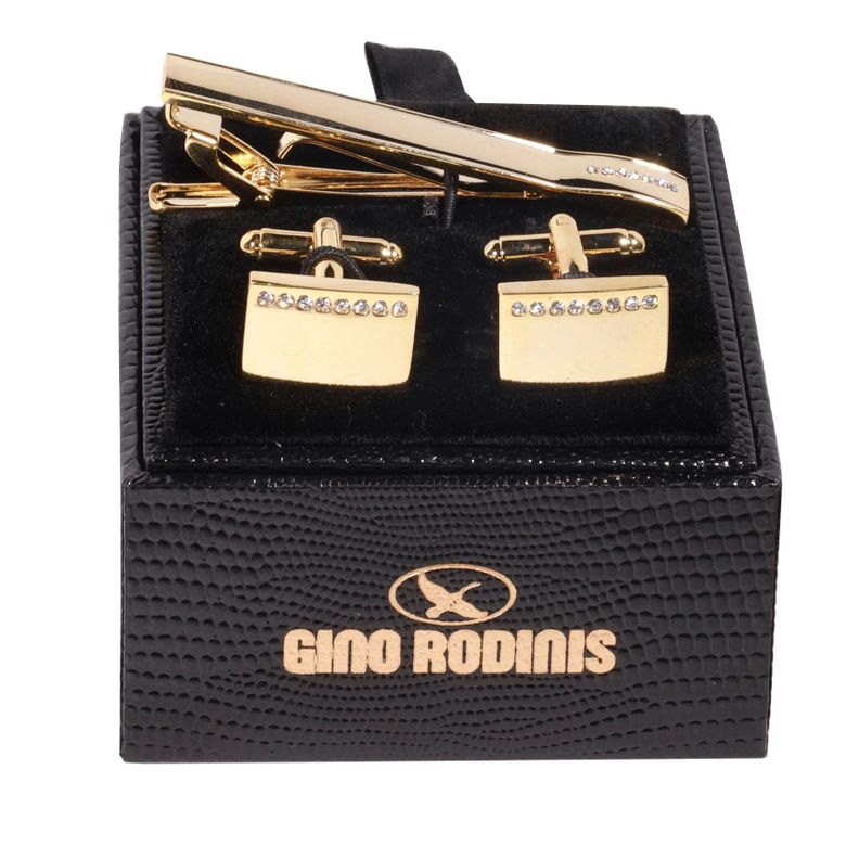 Set de Pasador de Corbata y Colleras | PAS042 Dorado