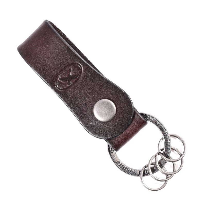 LLAVERO CUERO HOMBRE  GINO RODINIS  LL120 CAFE