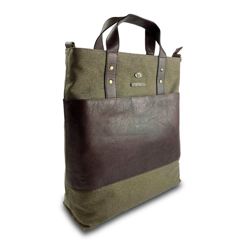 Cartera estilo Tote Bag Gino Rodinis verde oliva 2200 -1