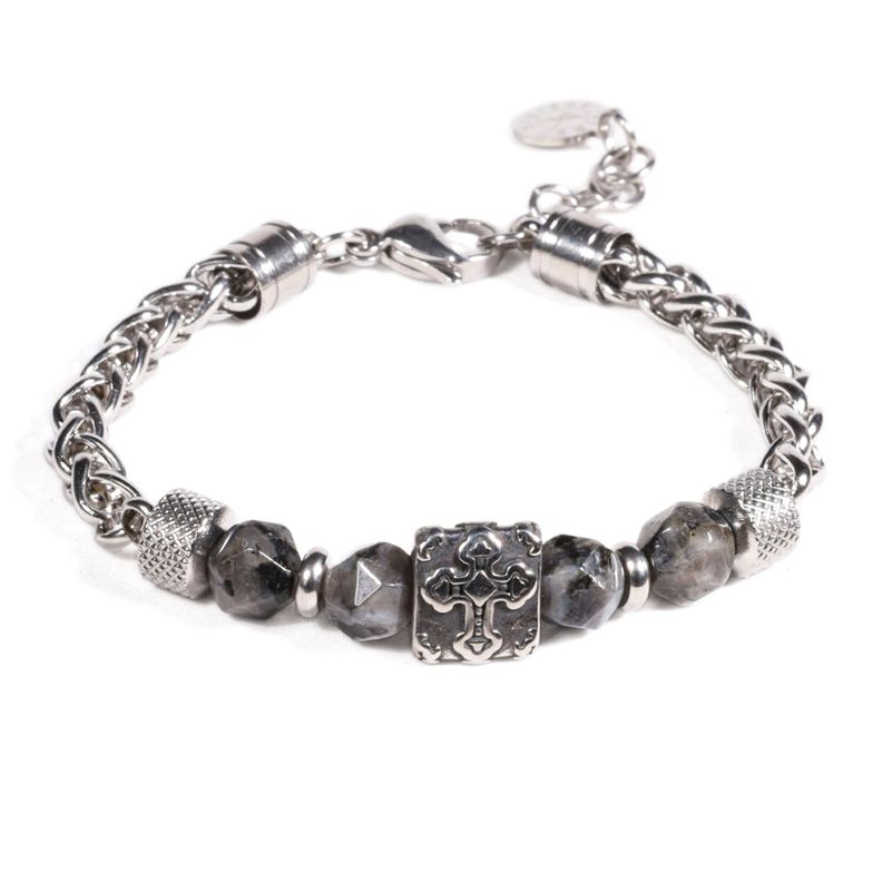 BRAZALETE UNISEX GINO RODINIS B531 | Negro/Plateado