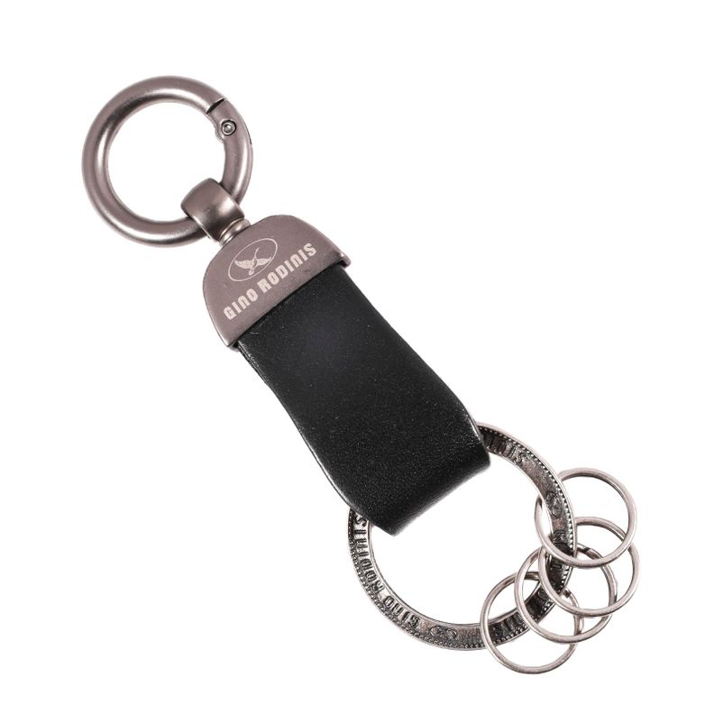 LLAVERO CUERO HOMBRE  GINO RODINIS  LL118 NEGRO