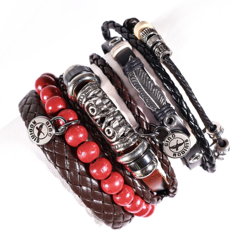 SET BRAZALETE HOMBRE GINO RODINIS B424 Cafe