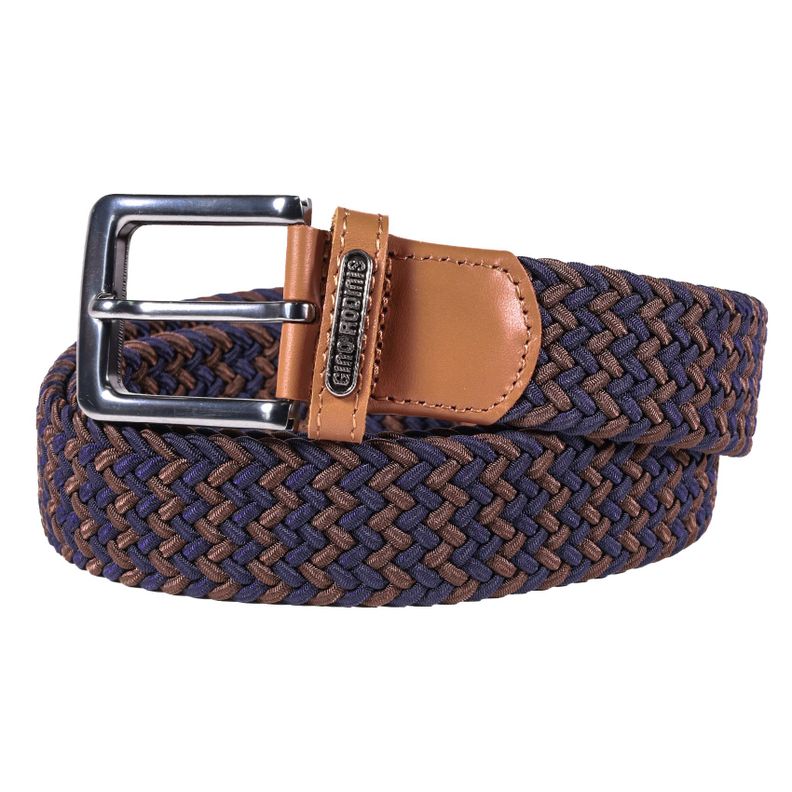 CINTURON ELASTICADO GINO RODINIS HOMBRE 2515 AZUL/MARRON L-XL