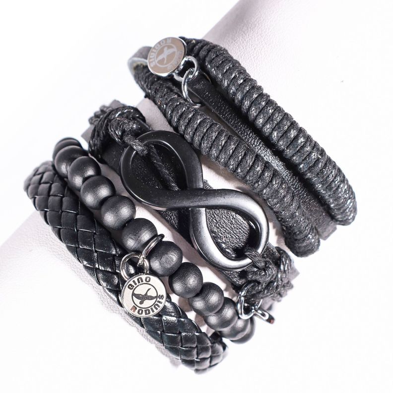 SET BRAZALETE HOMBRE GINO RODINIS B443 Negro