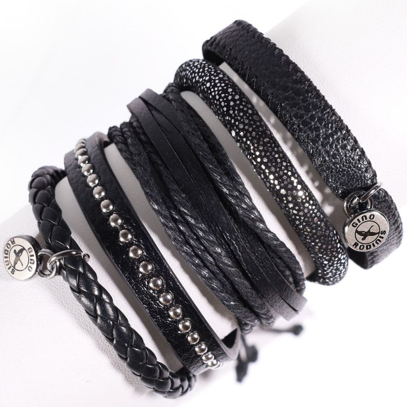SET BRAZALETE HOMBRE GINO RODINIS  B420 Negro