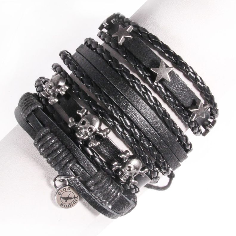 SET BRAZALETE HOMBRE GINO RODINIS  B431 Negro