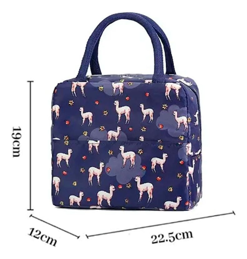 Lonchera Bolsa Termica Portatil Colación Almuerzo Azul Llama-1