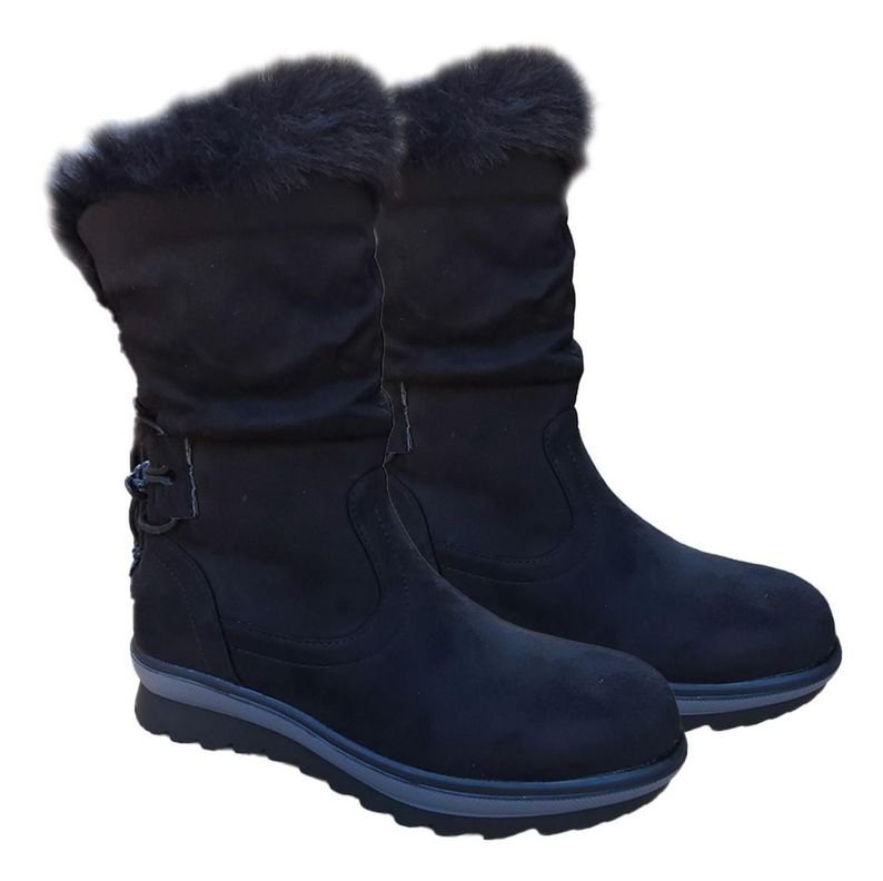 Botas Caña Alta Mujer Casual Tendencia Otoño Invierno Negro - 7141-3