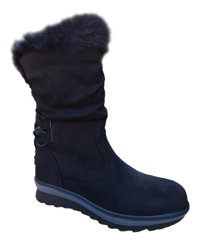 Botas Caña Alta Mujer Casual Tendencia Otoño Invierno Negro - 7141-1