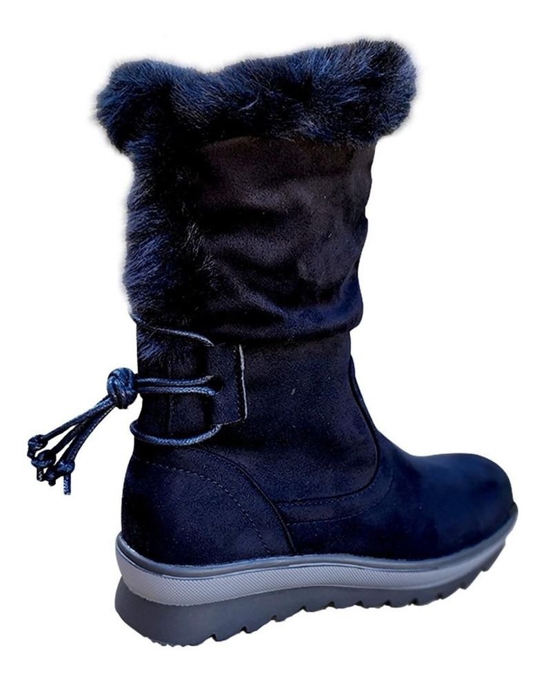 Botas Caña Alta Mujer Casual Tendencia Otoño Invierno Negro - 7141-2