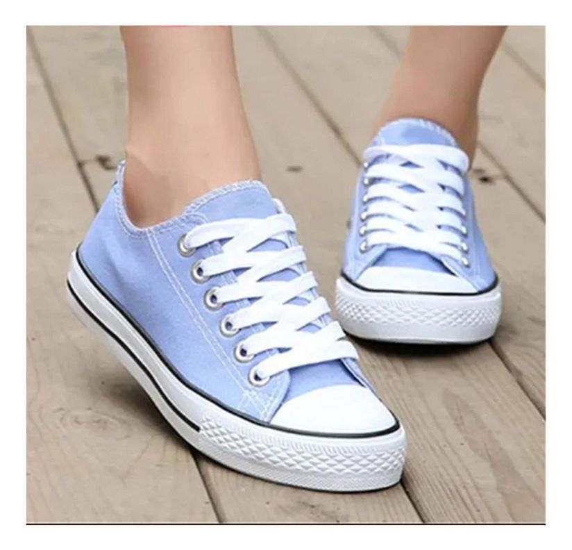 Zapatilla Infantil De lona Urbana Casual Celeste 7198-1