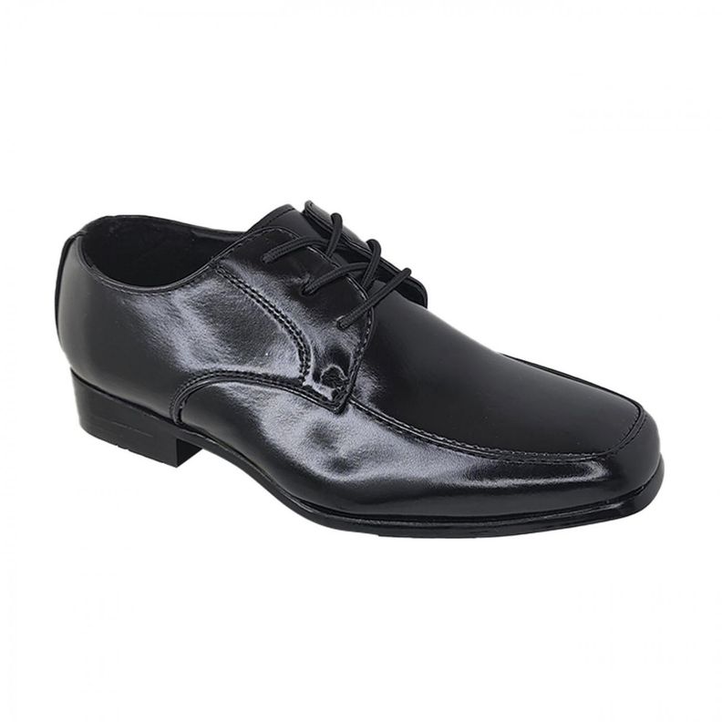 Zapato Formal de Vestir con Cordon Niño 3220 Negro brillante-1