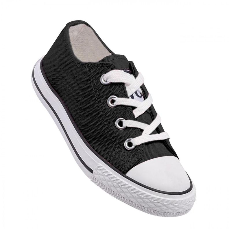 Zapatilla Infantil De lona Urbana Casual - Negro - 7191-0