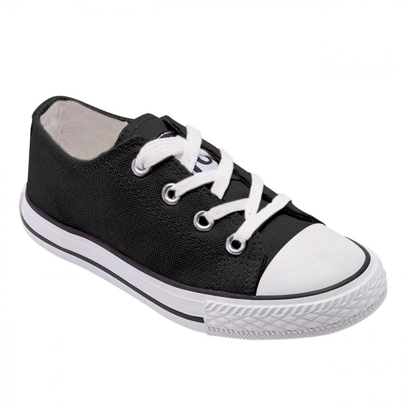 Zapatilla Infantil De lona Urbana Casual - Negro - 7191-1
