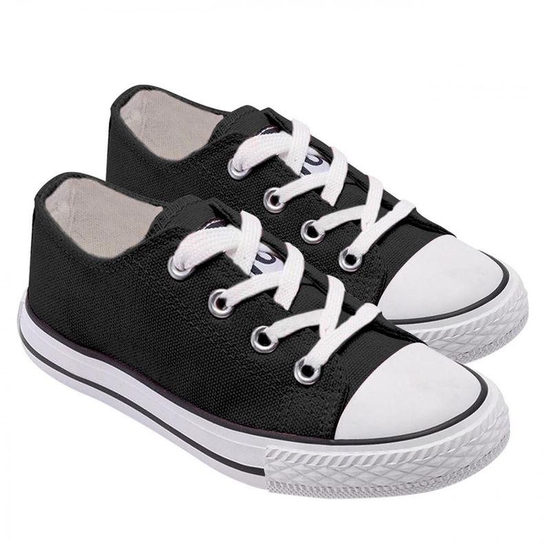 Zapatilla Infantil De lona Urbana Casual - Negro - 7191-2