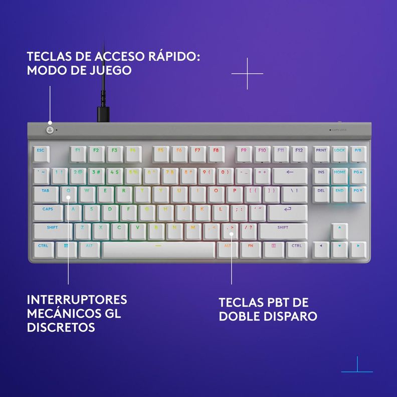 Teclado Gamer Con Cable Logitech G515 Tkl, Blanco Inglés-1