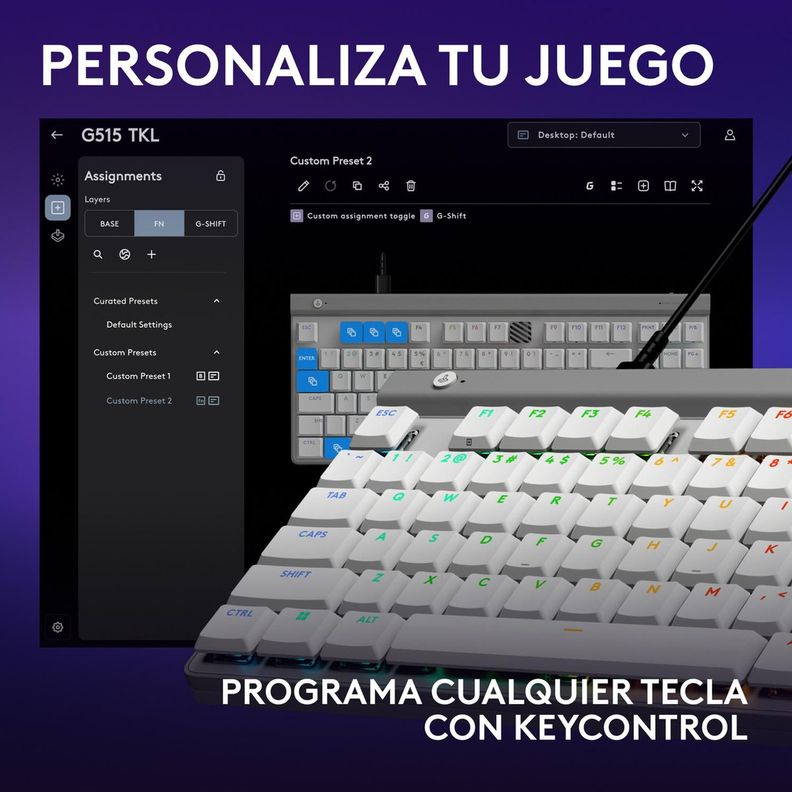 Teclado Gamer Con Cable Logitech G515 Tkl, Blanco Inglés-3