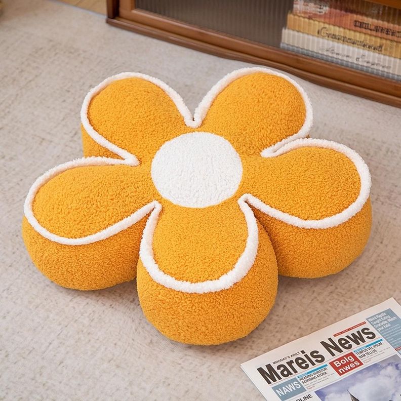Cojín Flor Suave Y Comodo Para Silla Amarillo-0
