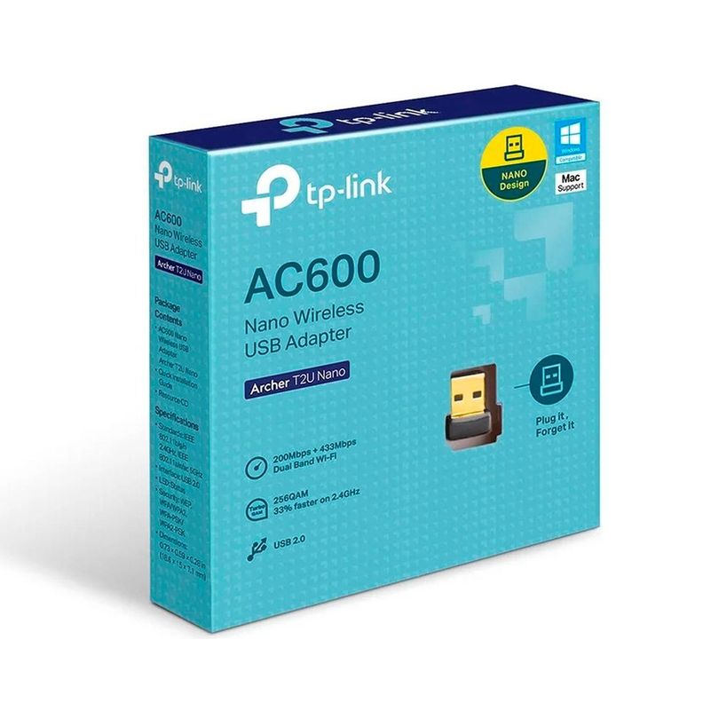 Adaptador Wifi Usb Tp-link T2u Nano Dual Band Ac600-1