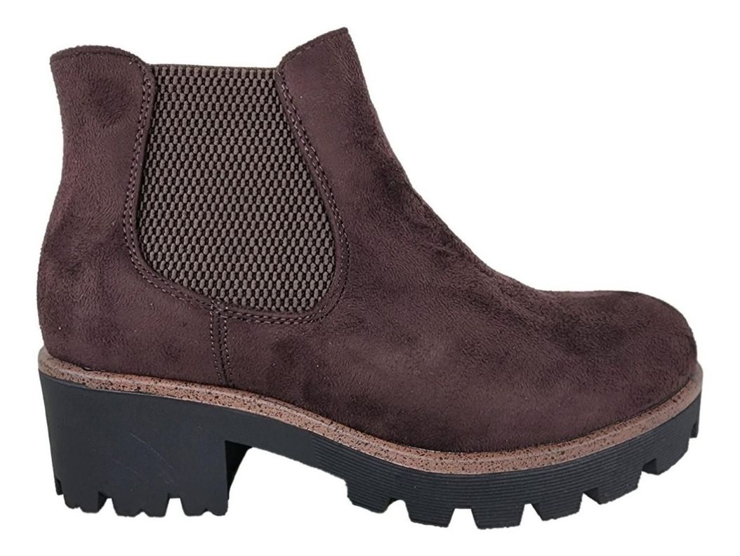 Botin Gamuza Con Ajuste Elastico Mujer Casual / Formal 3128-1