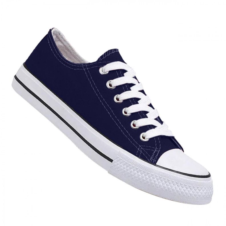 Zapatilla Urbana De Lona Unisex Casual - Azul y Blanco 7092-0