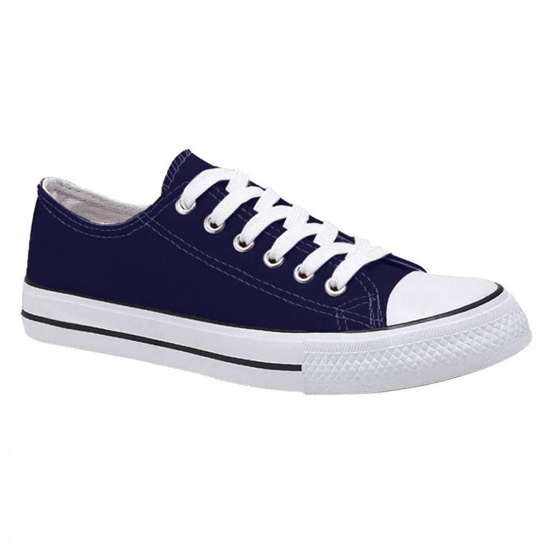 Zapatilla Urbana De Lona Unisex Casual - Azul y Blanco 7092-1