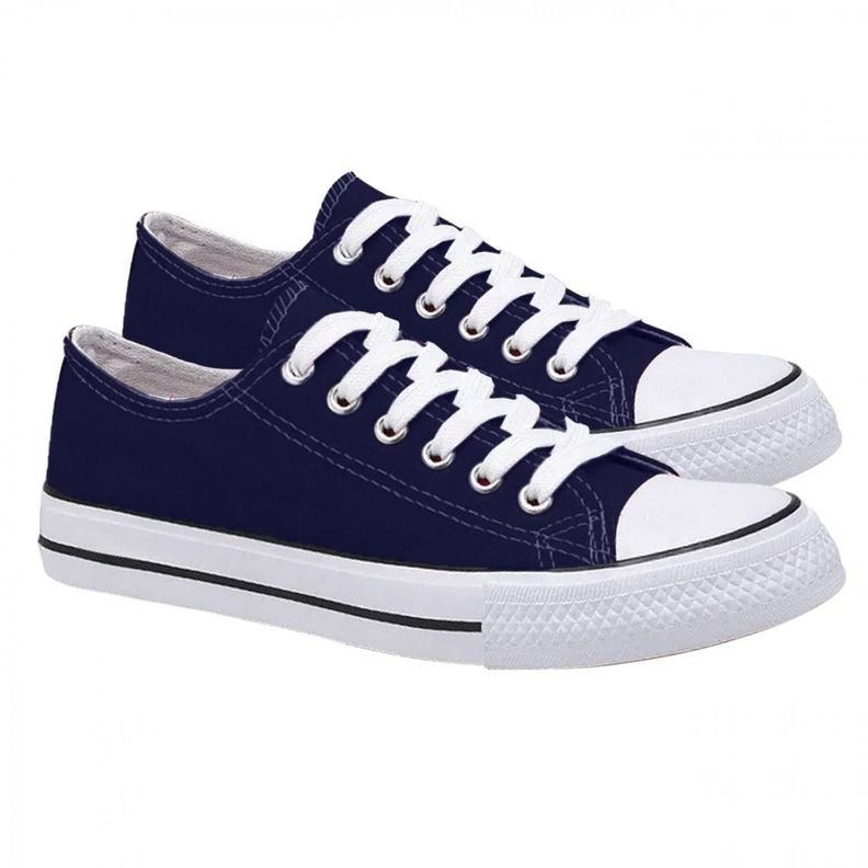 Zapatilla Urbana De Lona Unisex Casual - Azul y Blanco 7092-2