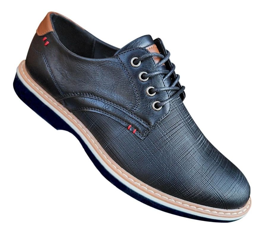 Zapato De Hombre Casual Oxford Cuero Pu - Negro - 7119-0