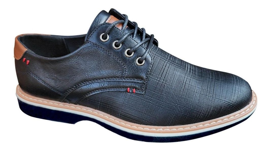 Zapato De Hombre Casual Oxford Cuero Pu - Negro - 7119-1