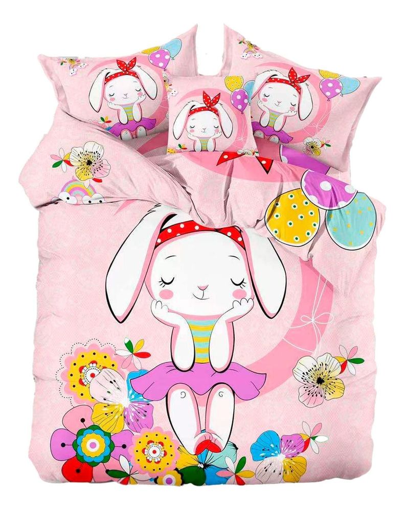 Cubrecama Quilt Verano 1.5 Plazas +funda 50x70 Conejita 607-1