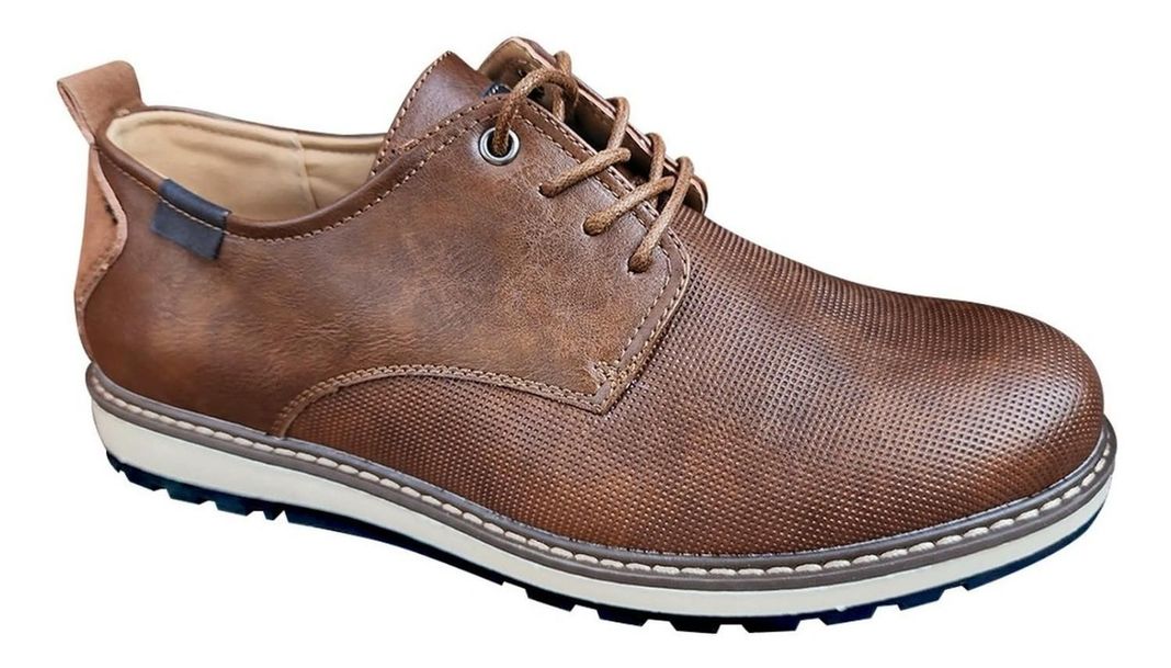 Zapato De Hombre Casual Oxford Cuero Pu - Camel - 7121-1