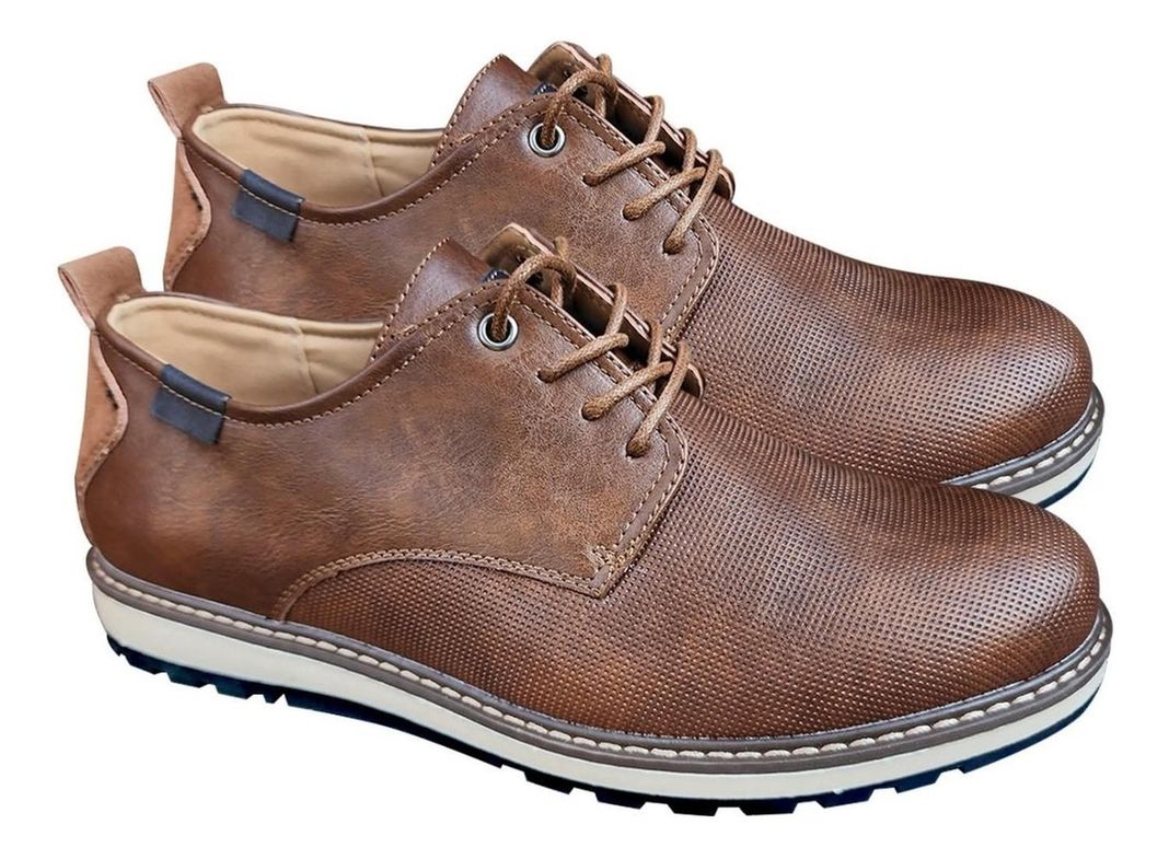 Zapato De Hombre Casual Oxford Cuero Pu - Camel - 7121-2