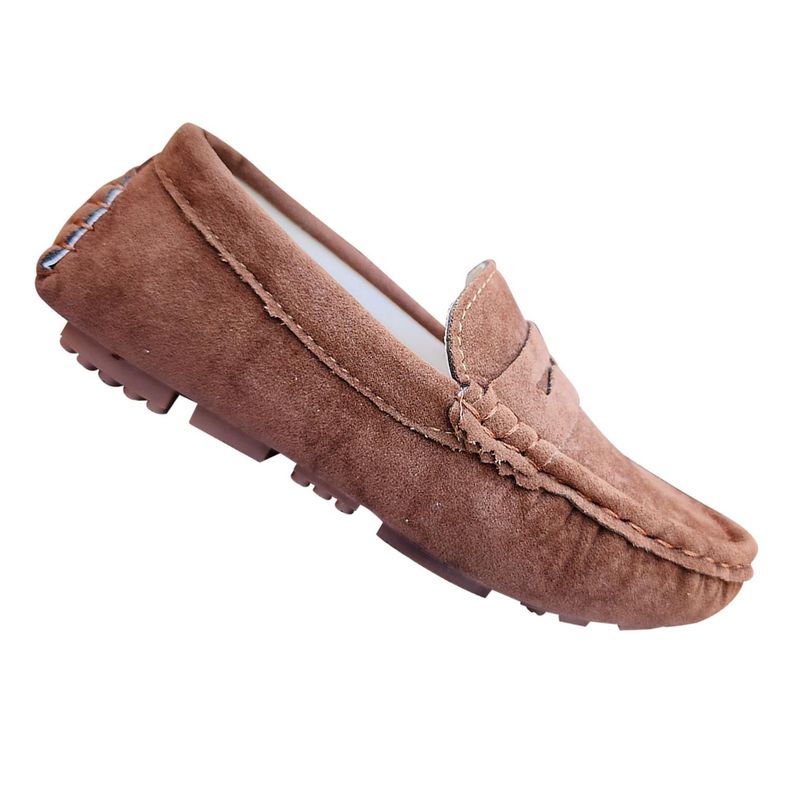 Zapato Mocasin Casual De Niño Suela Plana Ligero Camel 7476-0
