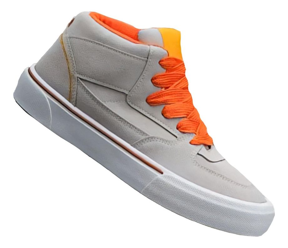 Zapatillas Hombre Modelo Skater Caña Alta Gris 7645-1