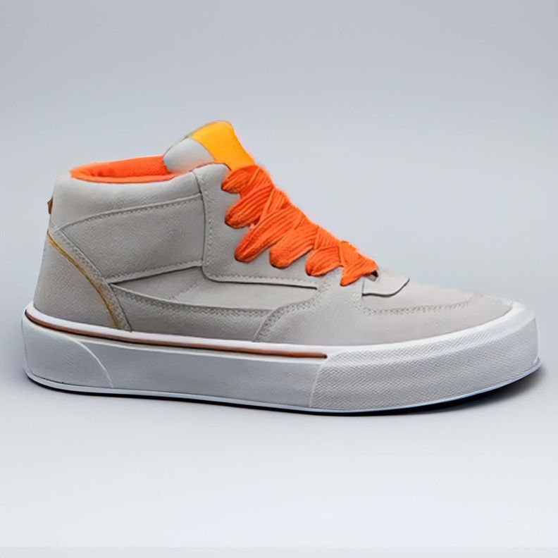 Zapatillas Hombre Modelo Skater Caña Alta Gris 7645-2