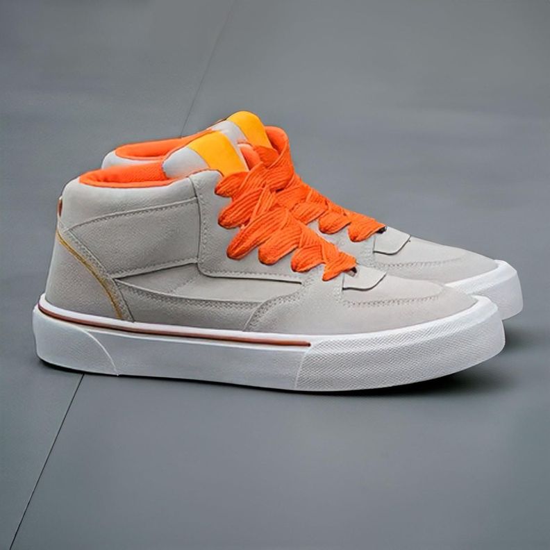 Zapatillas Hombre Modelo Skater Caña Alta Gris 7645-3