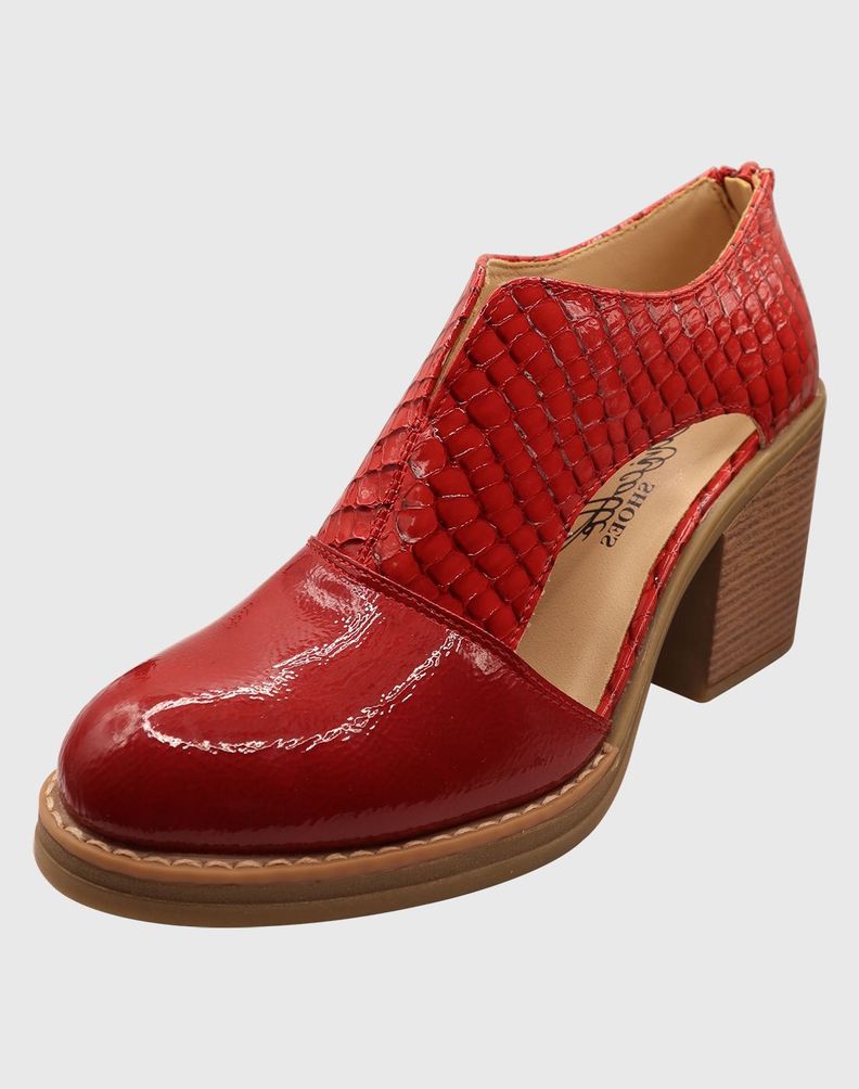 Zapato abierto croco Rojo