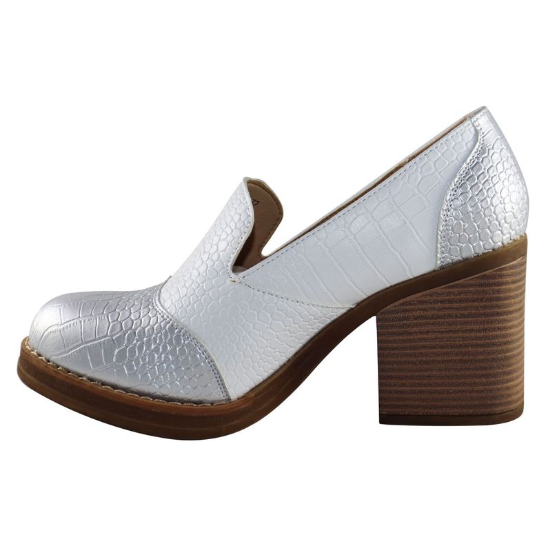 Botin alto Croco scales Blanco-1
