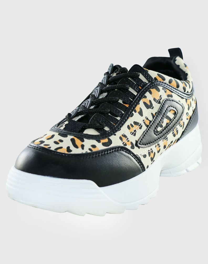 Zapatilla print Leopard Negro-0