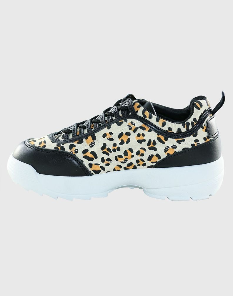 Zapatilla print Leopard Negro-1