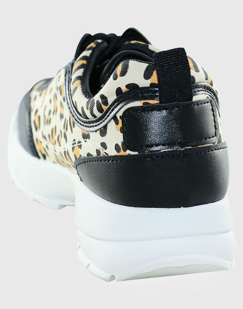Zapatilla print Leopard Negro-2