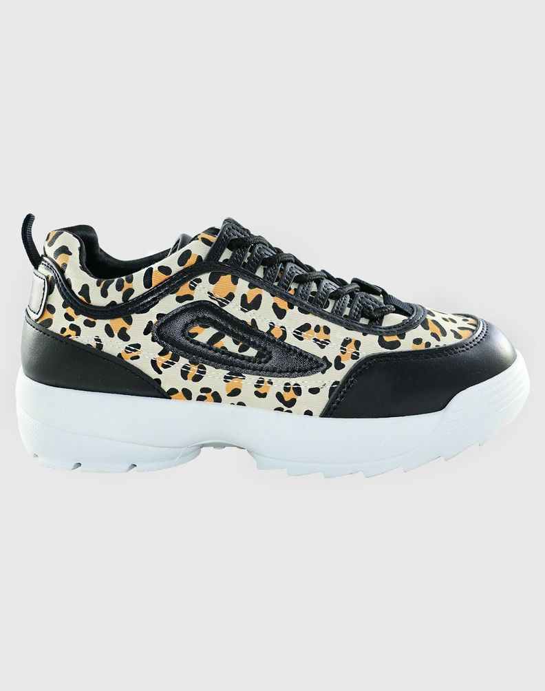 Zapatilla print Leopard Negro-3