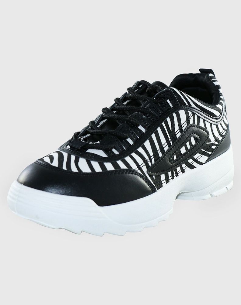 Zapatilla print Zebra Negro-0