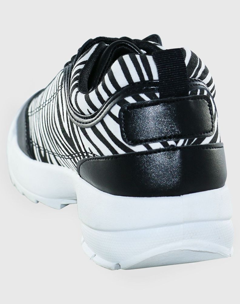 Zapatilla print Zebra Negro-3