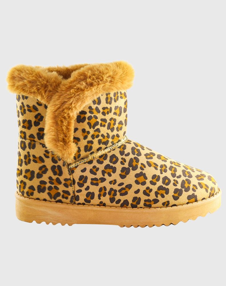 Botin get up furry Leopard camel Danicolle-1