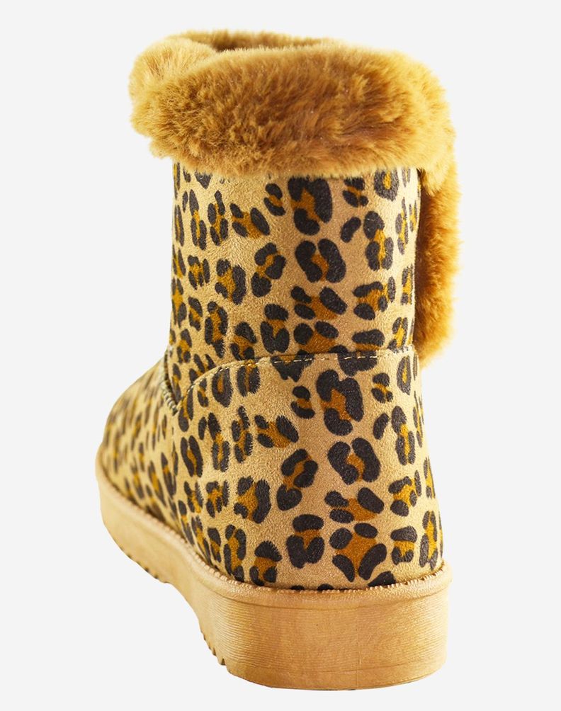 Botin get up furry Leopard camel Danicolle-3