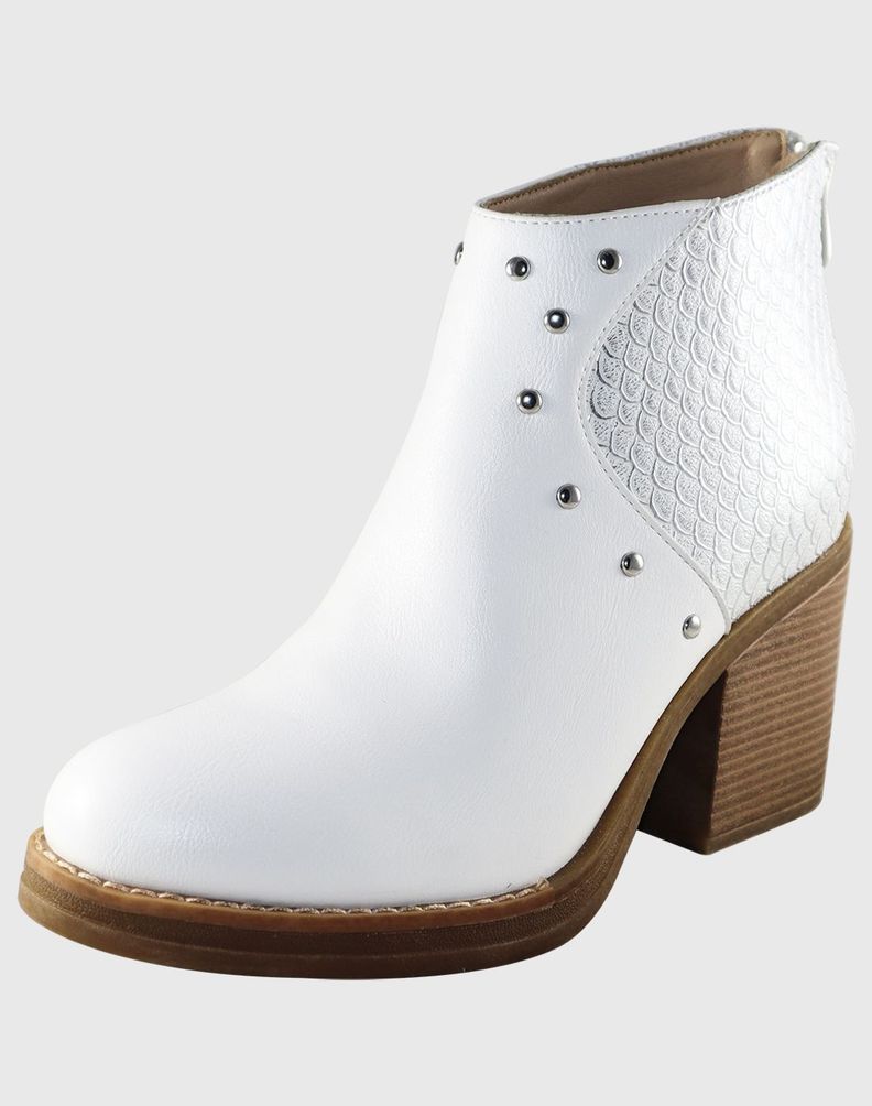 Botin alto alligator Blanco Danicolle-2